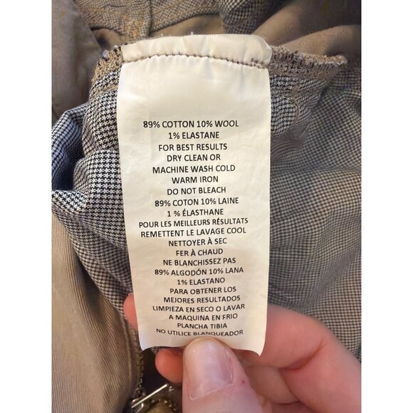 Peter Millar Mens Khaki Stretch Slim Fit Pants 89% Cotton 10% Wool Size 34 - Picture 5 of 5